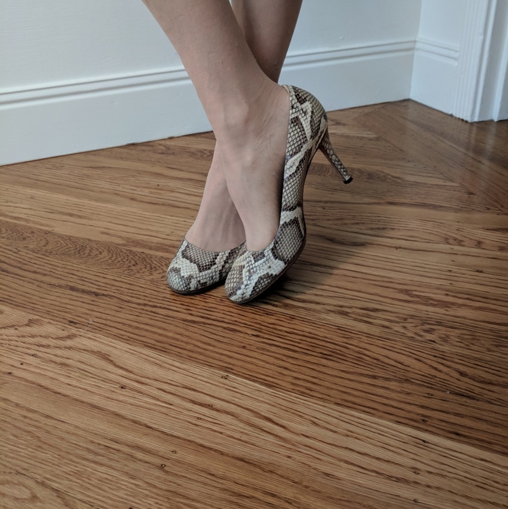 Kate Spade karolina snake print leather heels